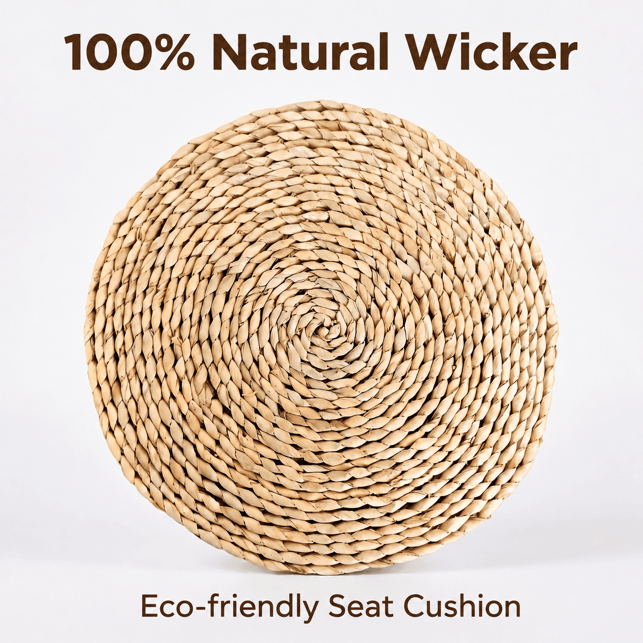 Handwoven Natural Cattail and Willow Round Seat Cushion 34cm
