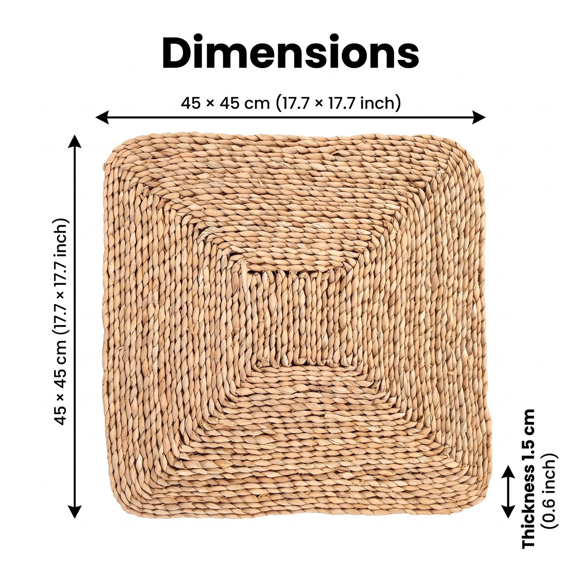 Natural Handwoven Square willow Seat Cushion 45×45cm